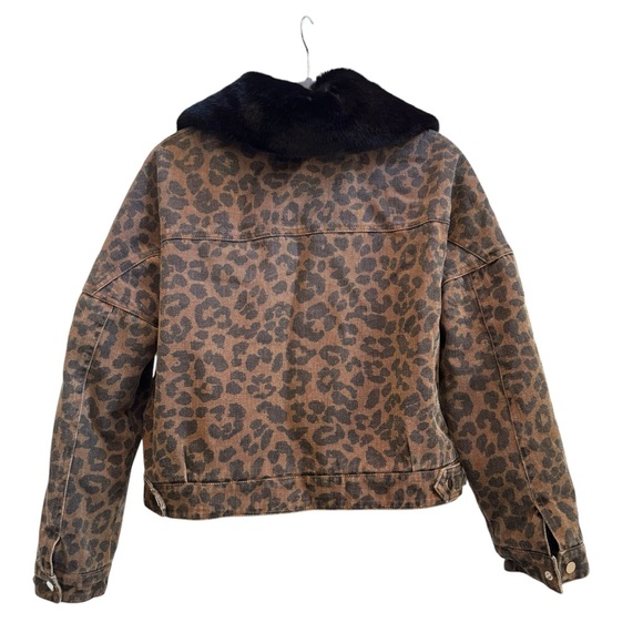 SUPERDOWN Revolve Cici snap front jacket Removable Fur Collar Denim Heavy Small - Picture 7 of 16